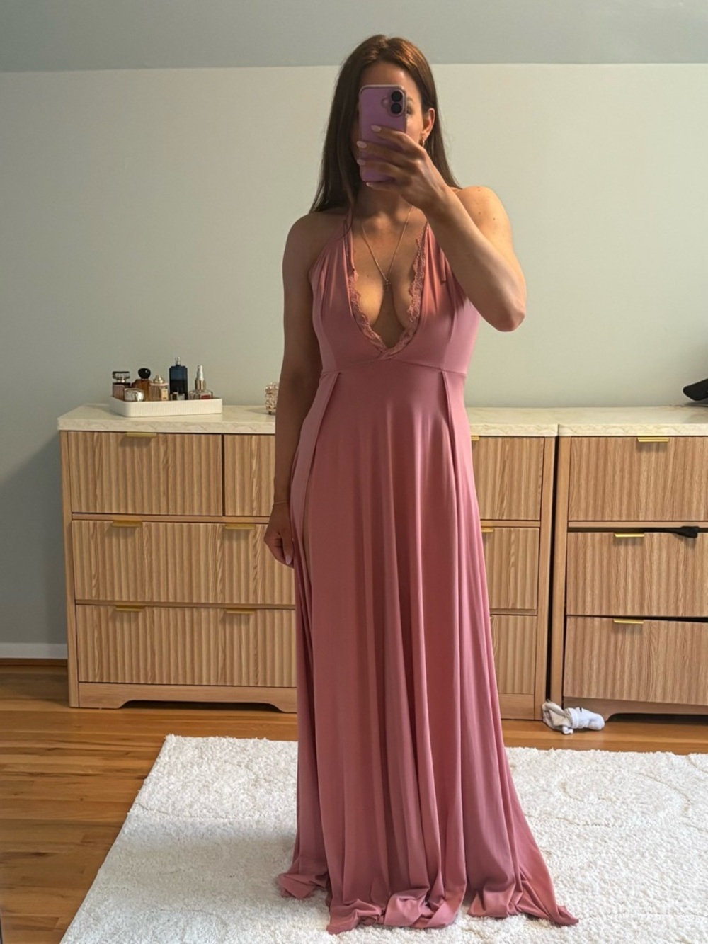 Fashion Nova Rose Plunge Maxi Dress with High Slits - Picture 3 of 6